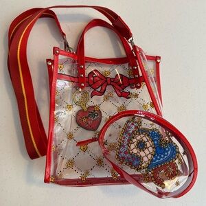 Brighton VIP Celebrate Clear Crossbody Tote and Pouch Set